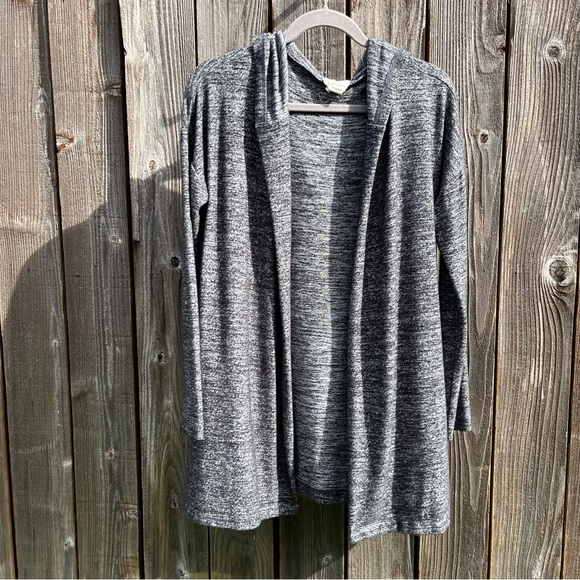 Loft lounge black and white hooded open cardigan sweater size small - Picture 1 of 14